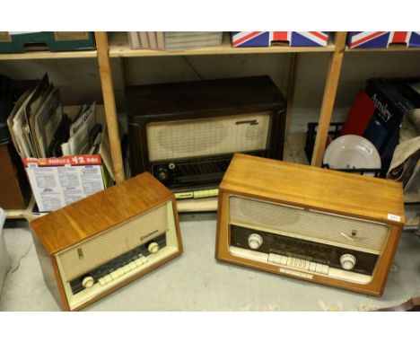Three Wooden Cased Vintage Radios