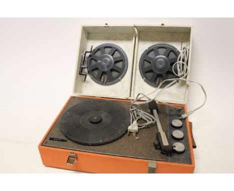 Vintage Orange and white record player