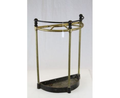 Early 20th century Brass and Iron Semi-Circular Stick Stand