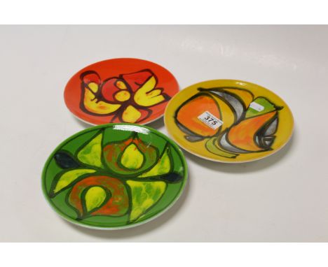 Three Poole Pottery Plates, one a/f