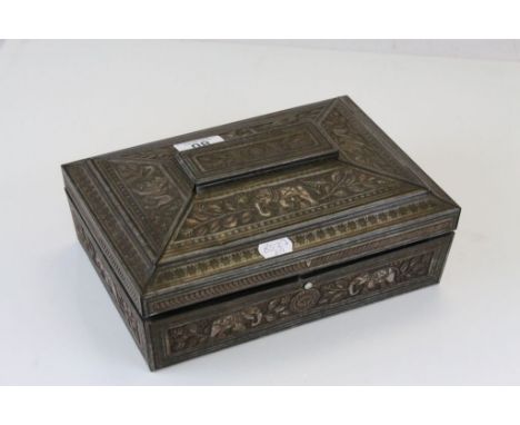 A vintage Huntley and Palmers biscuit tin in the form of a sarcophagus tea cadddy