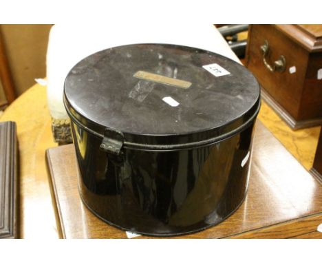 Vintage Black Circular Sailor's Hat Tin