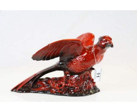 Ceramic Flambe model of a Pheasant, marked "Colour Trial" to base