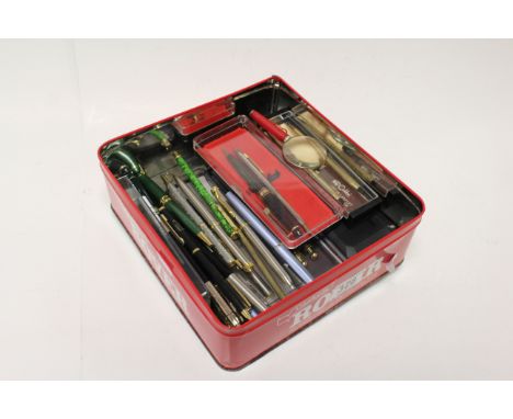 A box of vintage ballpoint pens 