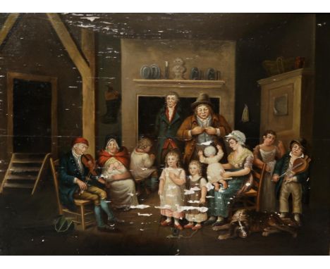 AFTER ERSKINE NICOL&nbsp;Family gathering, oil on panel, 43 x 48cm Condition Report:Available upon request