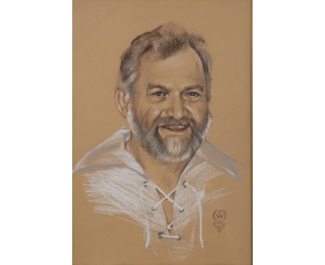 CONTEMPORARY SCHOOL PORTRAIT OF A MAN Pastel, signed lower right, 32 x 22cm Together with another PORTRAIT OF A WOMAN by the 