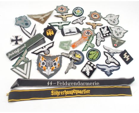 A collection of WW2 German Third Reich-style cloth patches/insignia, to include Edelweiss patch, assorted Luftwaffe (inc. Par