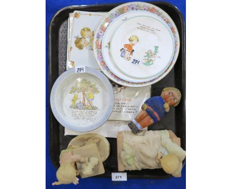 Two Shelley Mabel Lucie Attwell nursery plates, two signs,&nbsp; a composite figure etc Condition Report:Available upon reque