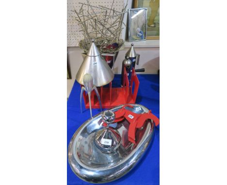 Assorted Alessi items including a&nbsp;Juicy Salif Citrus Squeezer, a&nbsp;Max le chinois colander, both designed by Philippe