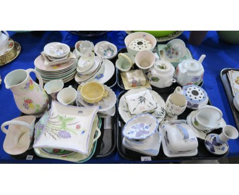A collection of Radford hand painted pottery including tepots, dishes, jugs etc Condition Report:Available upon request