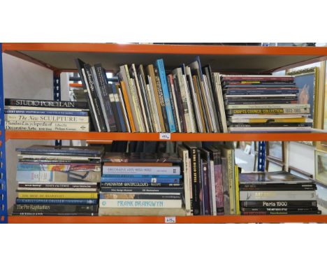 Two shelves of antique an art reference books: a good selection, to include titles on the Arts &amp; Crafts, Art Deco and Art