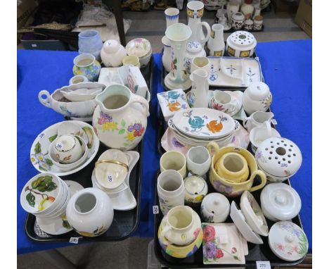 A large collection of Radfords hand painted pottery, including vases, plates, posy holders, jugs, dishes etc Condition Report