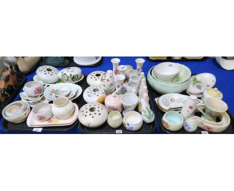 A collection of E Radford hand painted pottery including pots, dishes, vases, cruets etc Condition Report:No condition report