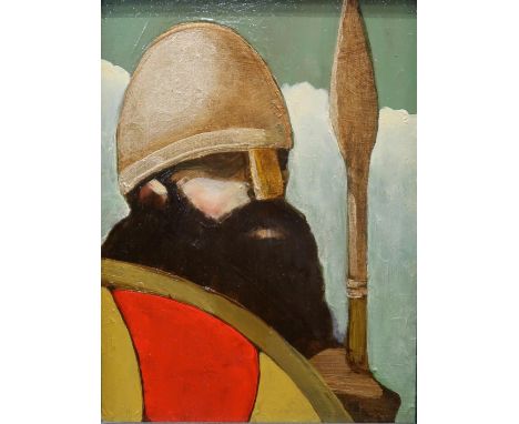 DONALD MACLEOD (SCOTTISH 1956-2018) WARRIOR GOLDEN HELMET Oil on board, 22 x 16cm Title inscribed verso Condition Report:Avai