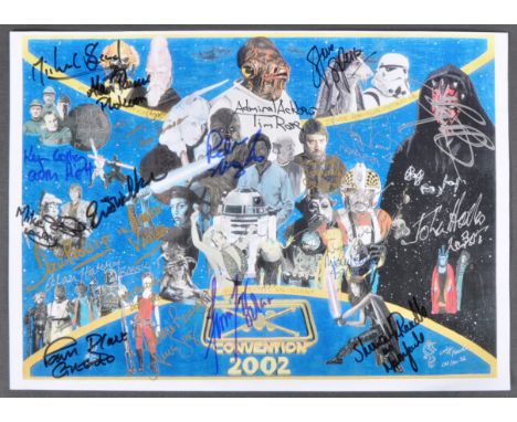 Estate of Jeremy Bulloch - Star Wars - a unique multi-signed A4 fan artwork print from the 2002 Star Wars Celebration convent