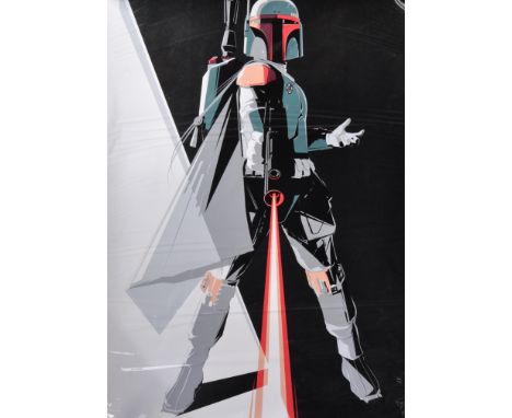 Estate of Jeremy Bulloch - Star Wars - Artwork - a large format artwork print depicting a stylised Boba Fett with blaster fir