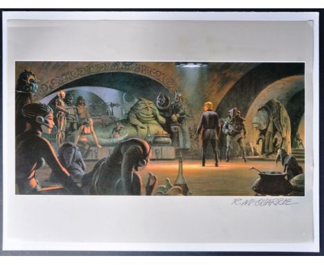 Estate of Jeremy Bulloch - Star Wars - Ralph McQuarrie (1929-2012 - Concept Artist) - a large printed artwork scene depicting