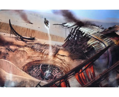 Estate of Jeremy Bulloch - Star Wars - Artwork - a large format artwork print depicting Boba Fett escaping the Sarlaac Pit. A