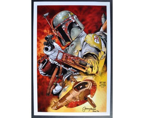 Estate of Jeremy Bulloch - Star Wars - Artwork - Nathan Thomas Milliner (Artist) - artwork print depicting Boba Fett with Sla