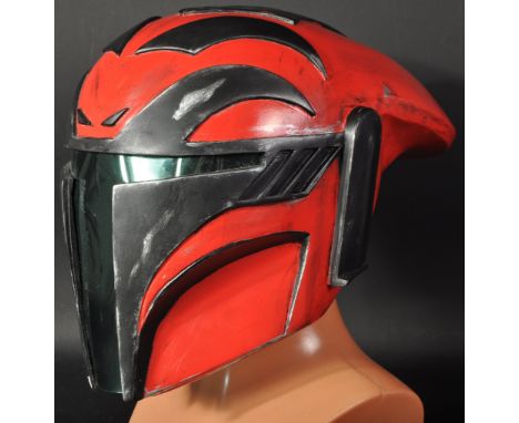 Estate of Jeremy Bulloch - Star Wars - Mandalorian Helmet - Bulloch's personally owned fan made wearable 1/1 scale prop repli