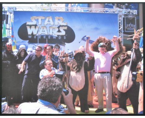 Estate of Jeremy Bulloch - Disney Star Wars Weekends 2010 - a large photographic print on canvas depicting Bulloch on stage a