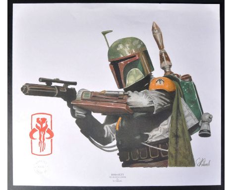 Estate of Jeremy Bulloch - Star Wars - Artwork - DJ Edwards (Artist) Boba Fett The Bounty Hunter - large format lithograph ar