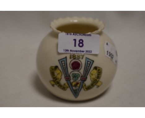 A piece of Goss crested ware for the 1887 Jubilee of Queen Victoria