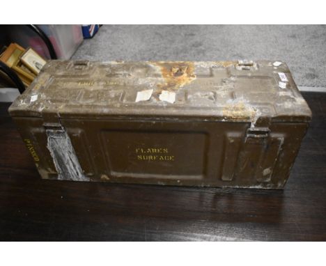 A vintage military style ammunition case