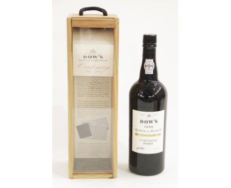 Dows Quinta do Bomfim centenary year vintage port 1896-1996, top of the bottle numbered 034745, 20% vol, 75cl, in original bo