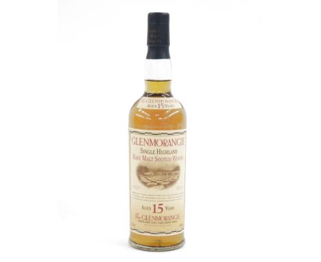 Glenmorangie 15 year old single highland rare malt scotch whisky from the Coy Tain Ross-Shire distillery, 43% vol, 70cl