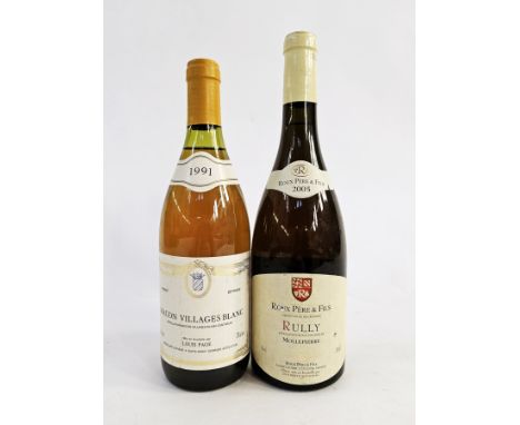 Macon Villages Blanc 1991 white wine 75cl 12.5% vol, together with a Roux Pere &amp; Fils Rully 2005 75ml 13% vol (2)