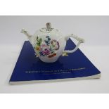 Meissen globular teapot and cover, circa 1745-50, blue crossed swords marks, incised K, with gilt