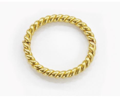 18ct gold bangle, twisted rope pattern, 47.8g approx.&nbsp;