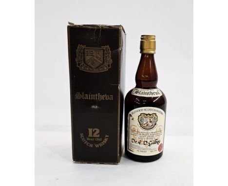 Slaintheva 12 year old Scotch whisky&nbsp;with special personalised label for a Dr E D Gilbey, 75cl, 40% vol, in original box