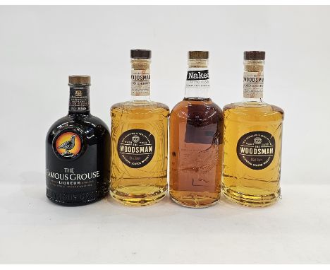 Two bottles of the Woodsman blended Scotch whisky, 70cl, 40% vol,&nbsp;a bottle of the Naked Grouse blended malt Scotch whisk
