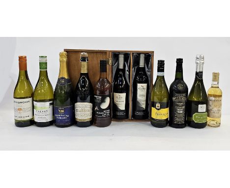 Assorted wine and other alcohol to include Champagne Jeanmaire Y2K 75cl 12% vol, Sainsbury's Prosecco 10.5% vol 75cl, Heston 