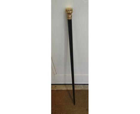 Walking cane with gold-coloured metal top and scroll and floral decoration, numbered 1315 and 2&nbsp;Condition Report