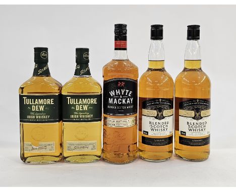 Whyte &amp; Mackay blended scotch whisky 1L 40% vol, together with two bottles of Tullamore Dew the legendary Irish whiskey, 