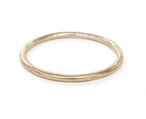 9ct gold hollow bangle of plain circular form, approx. 10.5g&nbsp;
