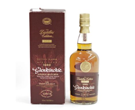 Glenkinchie 1989 single lowland malt scotch whisky distilled in 1989 finished in Amontillado sherry casks and bottled in 2003