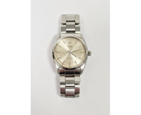 Rolex Oyster Precision gentleman&rsquo;s stainless steel wristwatch, circa 1960&rsquo;s, the polished dial having raised bato