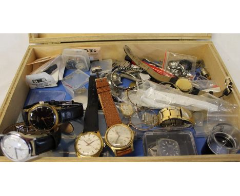 Selection of wristwatch parts, tools &amp; 4 Roamer watches