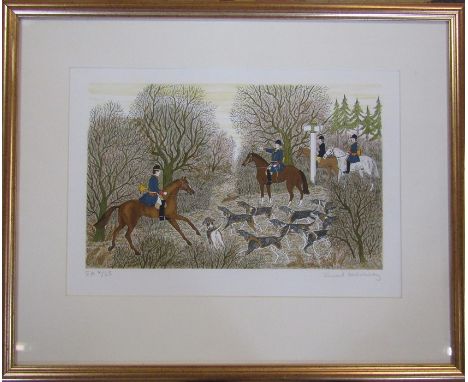 Vincent Haddelsey (1934-2010) Limited edition French Artist's proof 9/45 lithographic print of a French hunting scene, number