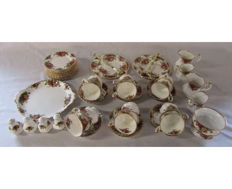 12 place setting Royal Albert 'Old Country Roses' coffee / tea service consisting of coffee pot, milk jugs, sugar bowls, 12 s