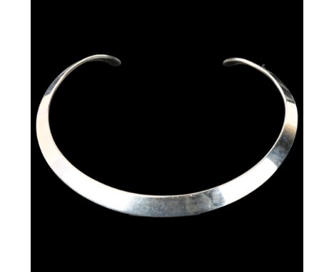 N E FROM - a Danish sterling silver neck torque, width at widest part 10mm, 41.5gGood bright condition, a few very light surf