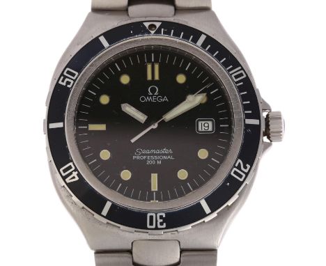 OMEGA - a stainless steel Seamaster Professional 200M 'Pre-Bond' quartz calendar bracelet watch, ref. 396.1061, circa 1993, b