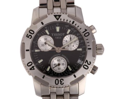 TISSOT - a stainless steel T-Sport PRS200 quartz chronograph calendar bracelet watch, ref. T362/462, circa 2001, black dial w