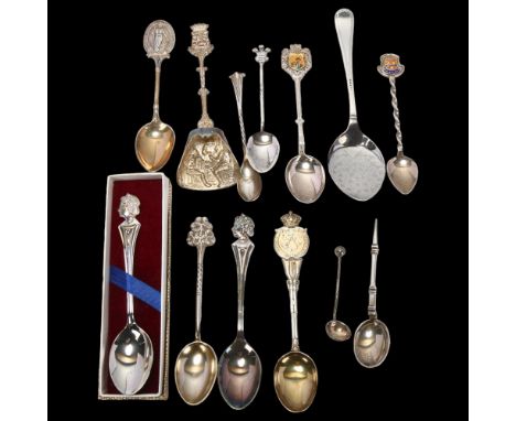 Various silver spoons, including Durham Light Infantry Rifle example, 4.8oz totalLot sold as seen unless specific item(s) req