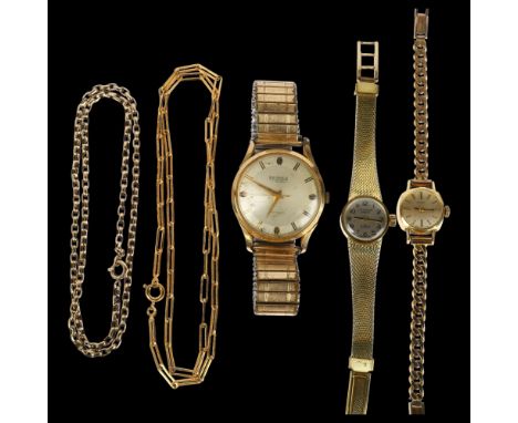 Various jewellery, including rolled gold necklace, Tissot wristwatch etcLot sold as seen unless specific item(s) requested 