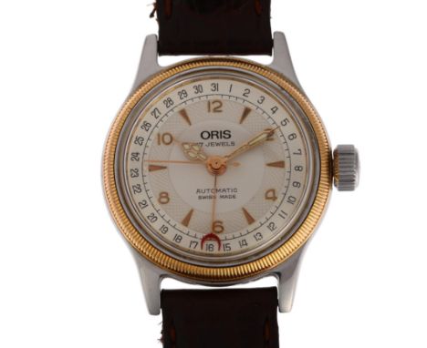 ORIS - a bi-metal Big Crown Pointer Date automatic wristwatch, ref. 7400C, circa 1998, silvered dial with applied gilt eighth